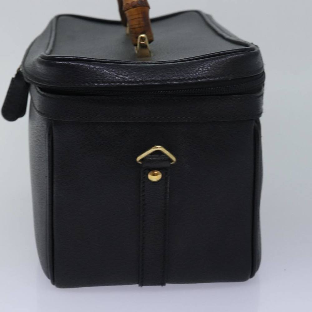 GUCCI Bamboo Vanity Hand Bag Leather 2way Black 013 2122 2491 Auth ar12149 - Picture 4 of 16